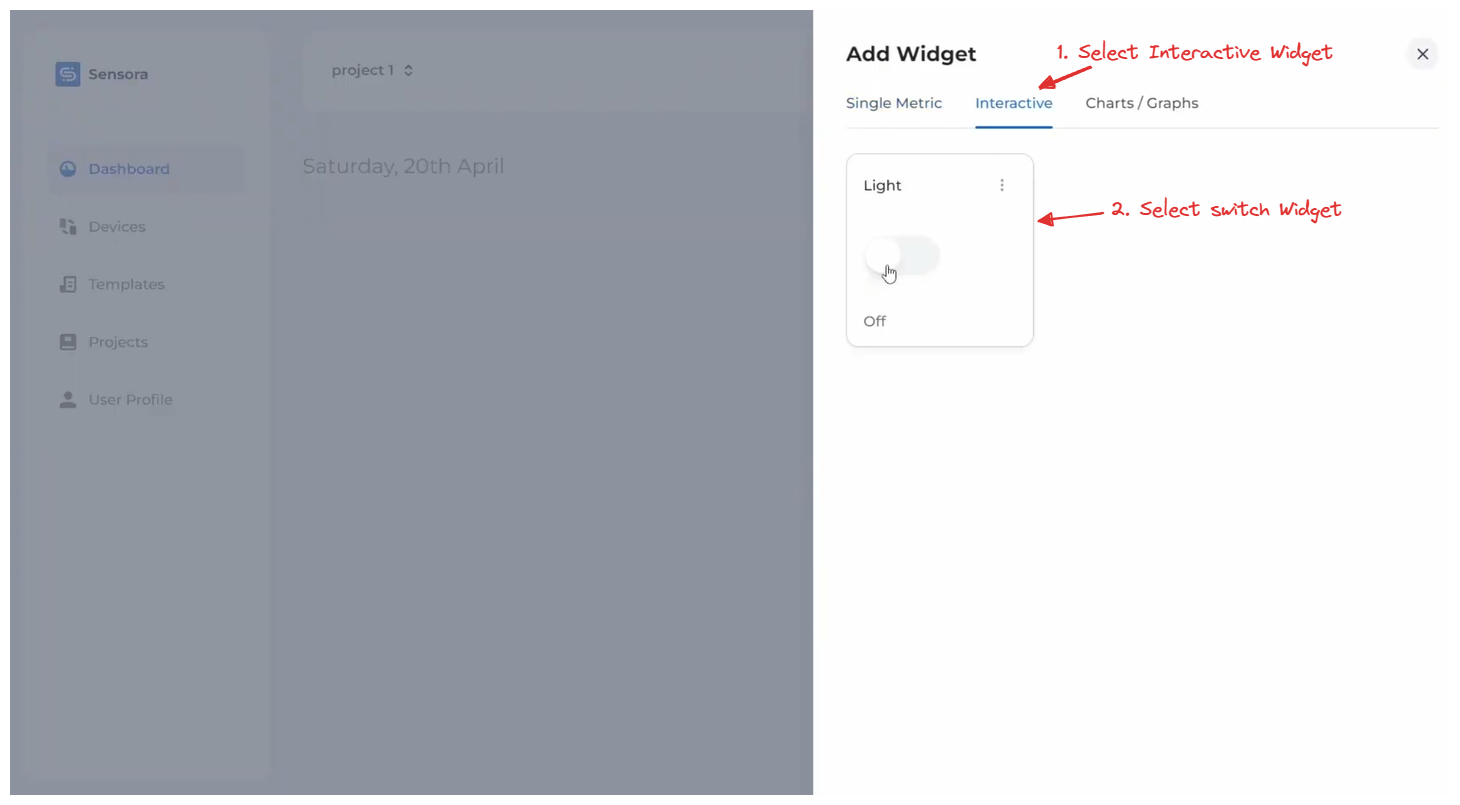 Sensora Cloud - Create Interactive Widget